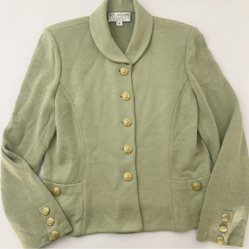 St. John Green Button Down Jacket - image 2